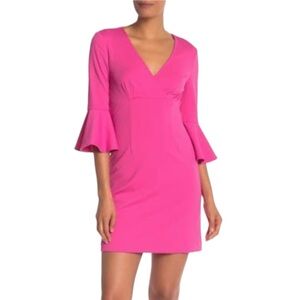Trina Turk pink vneck dress size‎ 4